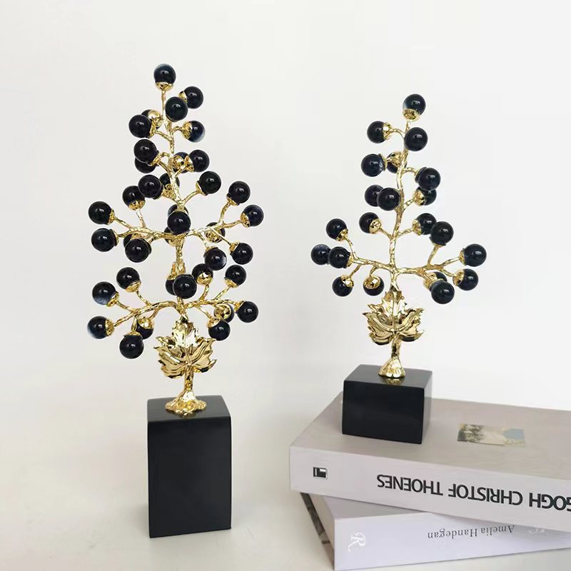 Light luxury high-end money tree ornaments, purple grapes, living room wine cabinets, office and home decorations, housewarming gifts pic 6