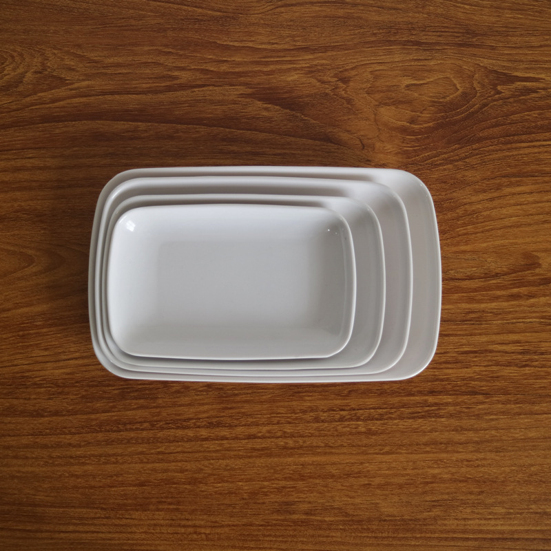 White melamine thickened oval plates, den-shaped plates, barbecue plates, stir-frying plates, snack plates, roast meat plates, in stock, factory wholesale pic 14
