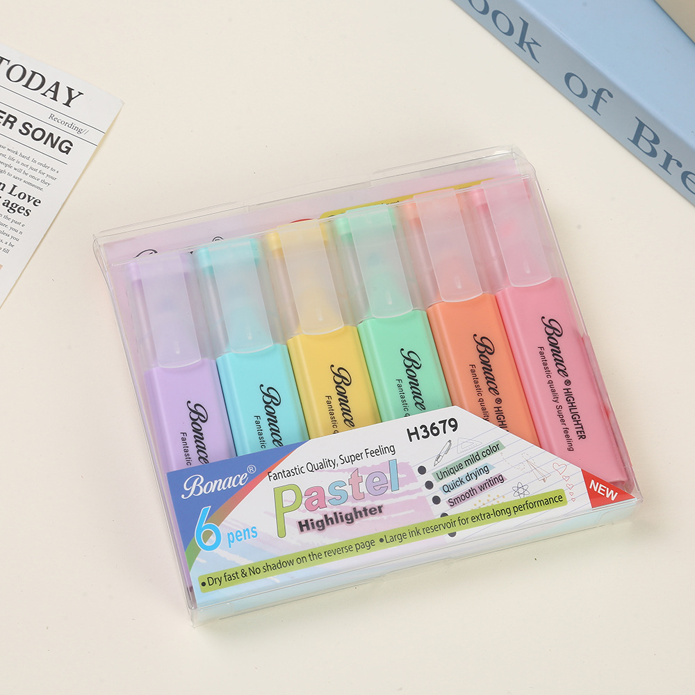Wholesale of new flat-tipped large-capacity highlighters, student key marking watercolor pens, gift candy-colored markers pic 5