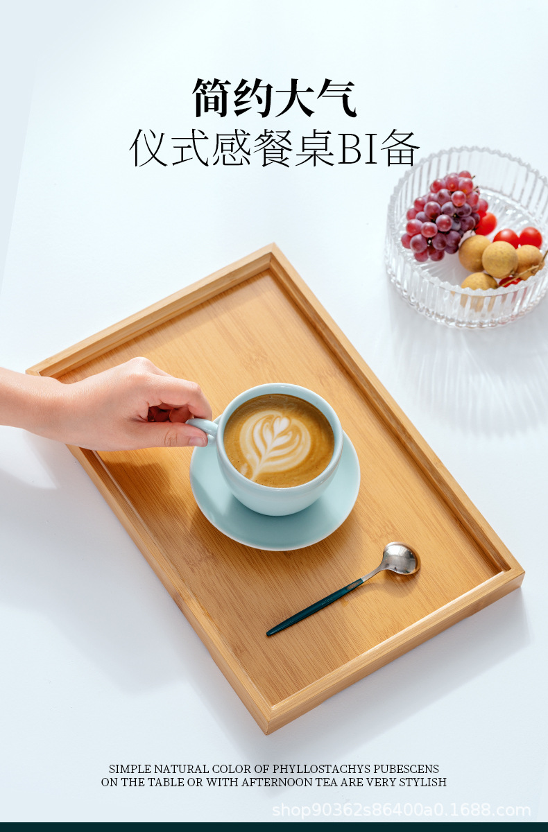 竹木质托盘茶盘竹制木托盘长方形实木商用竹盘高颜值餐盘烧烤盘子详情5