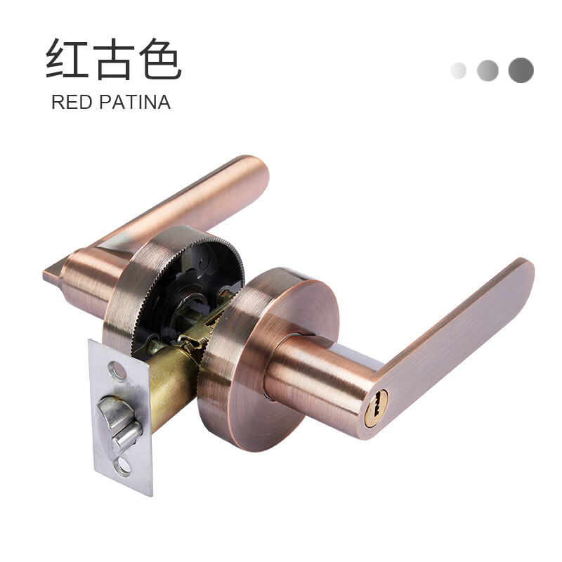 静音房间门锁球形锁圆锁室内球锁带钥匙三杆式锁具大全美式详情2