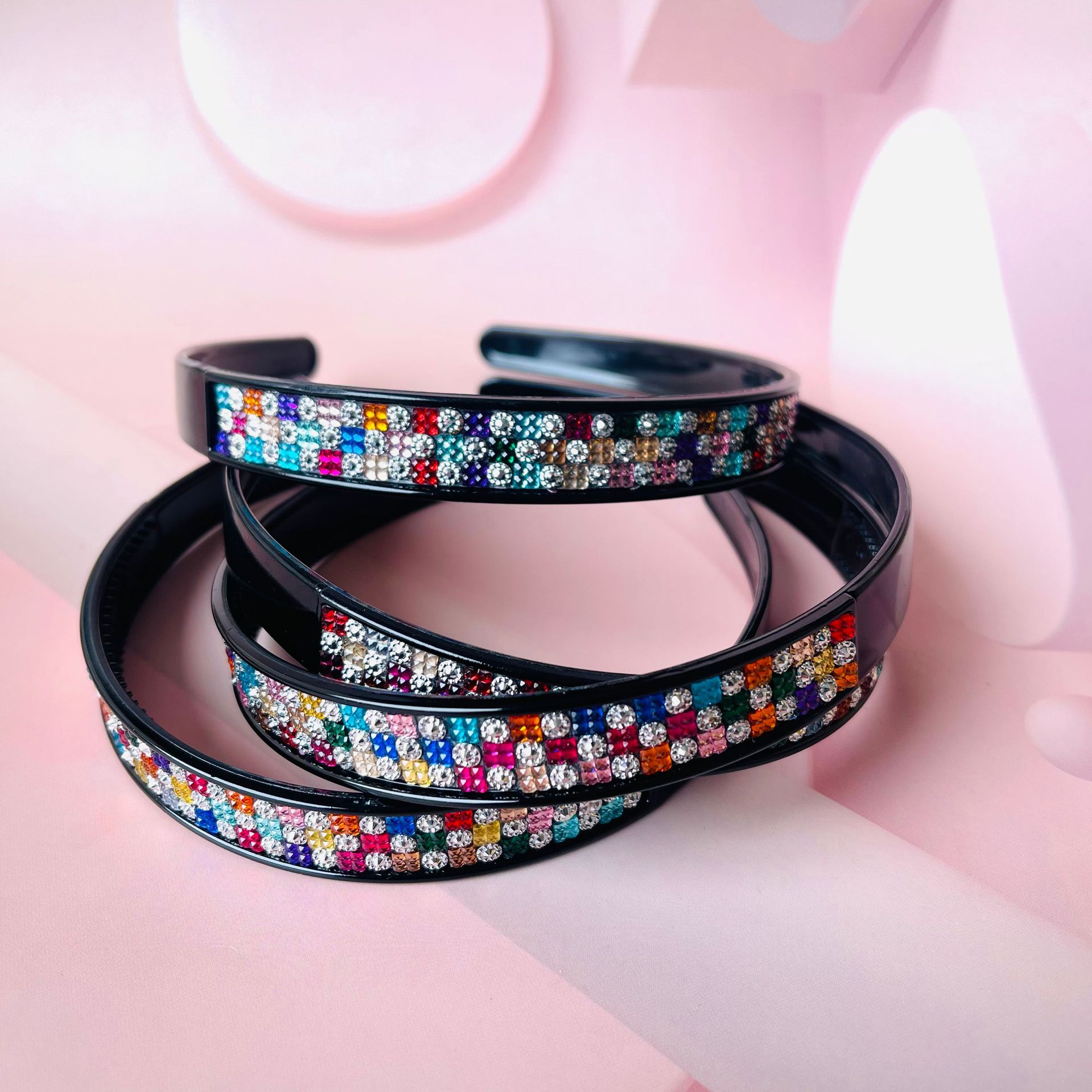 【1-9 Zones 】 Color diamond hair bands 20/ pack 2000/ box Multi-row diamond hair bands, color diamond fashionable headbands, wide hair bands with teeth, anti-slip headwear and hair accessories 1 yuan 2 yuan wholesale pic 6