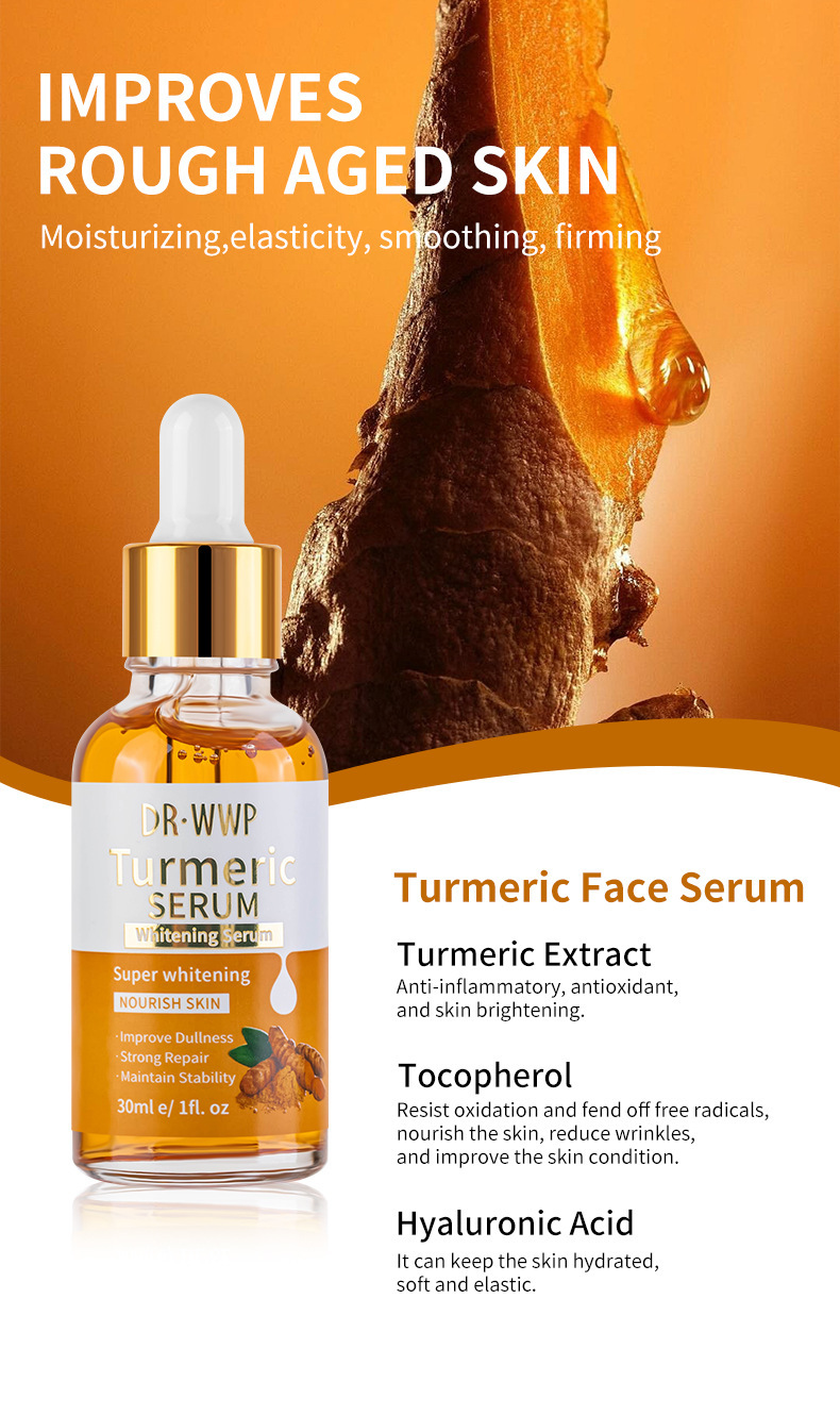 Cross-border collagen Essence moisturizes and hydrates the face, improves pores and reduces wrinkles. Foreign trade turmeric essence for women 30ml pic 9