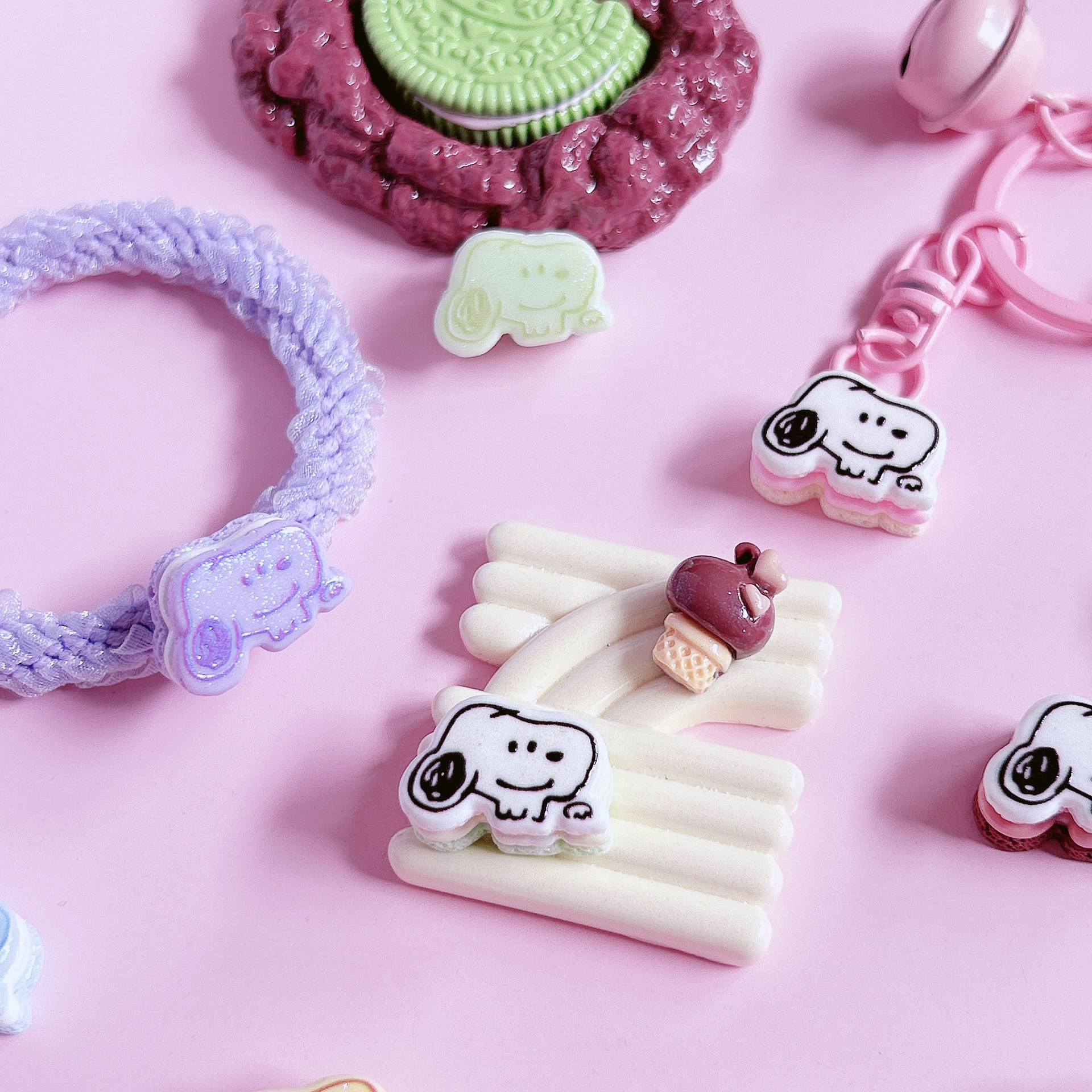 Trendy cartoon sandwich cookies, food toys, decorations, diy pendants, accessories, hair ornaments, handmade cream phone case stickers pic 7