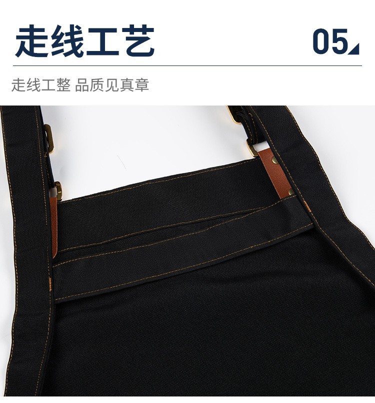 厂家围裙批发咖啡奶茶餐厅网红酒店饭店工作围裙防水挂脖围裙详情13