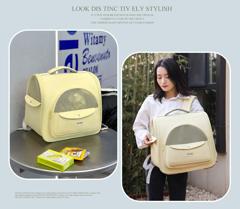 Factory direct supply of Japanese and Korean style candy-colored large-capacity shoulder bag, breathable cat bag, dog bag, cat shoulder bag pic 14
