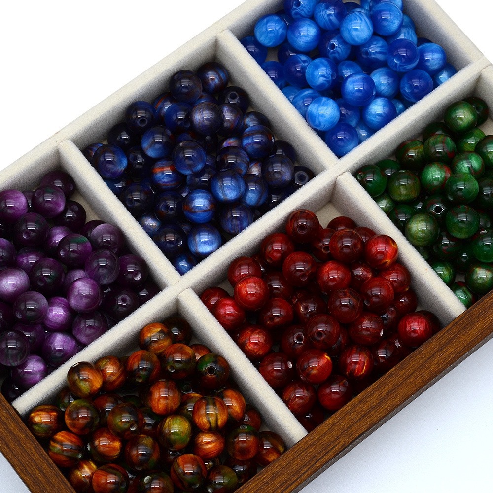 Dreamy starry sky flowing light resin beads, resin beads diy handcrafted ancient-style bracelet and string accessory materials pic 6