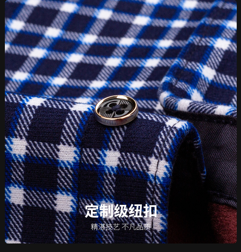 保暖男士格子衬衣加绒加厚格子印花双面绒衬衫秋冬衬衫多色可选详情24