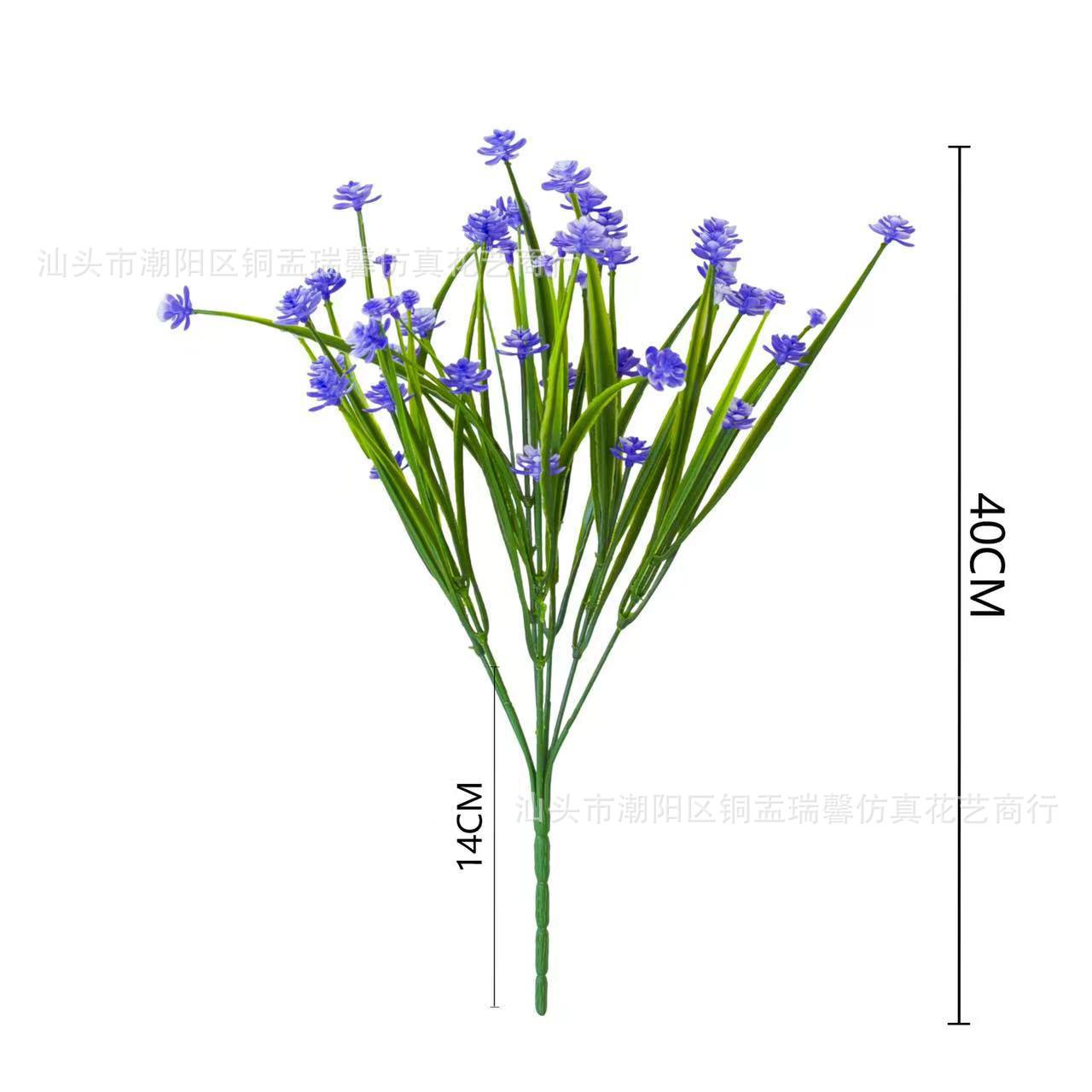 亚马逊跨境人造花7叉春草茶花仿真花满天星玫瑰花水仙花玉米花详情1