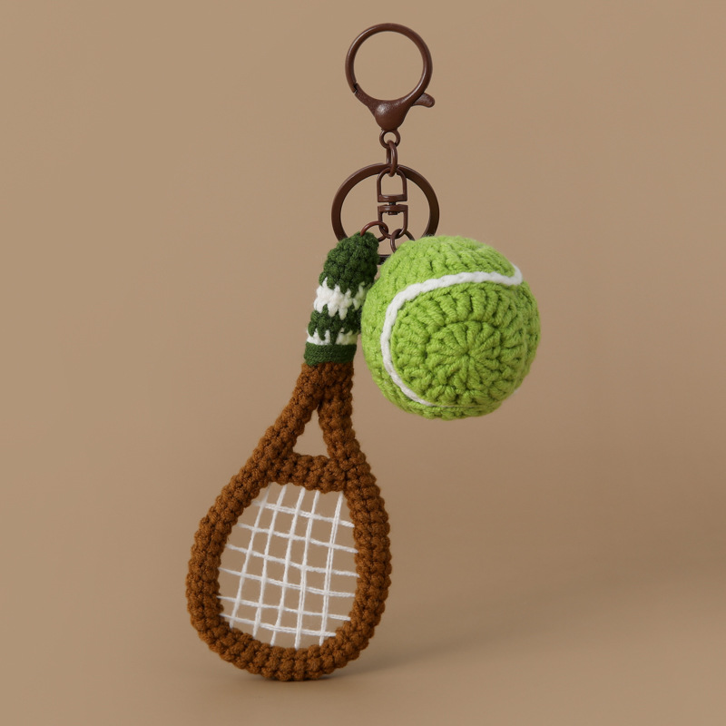 运动风钩织网球套装钥匙扣健康达人解压包包挂件男生弟弟小礼物详情2