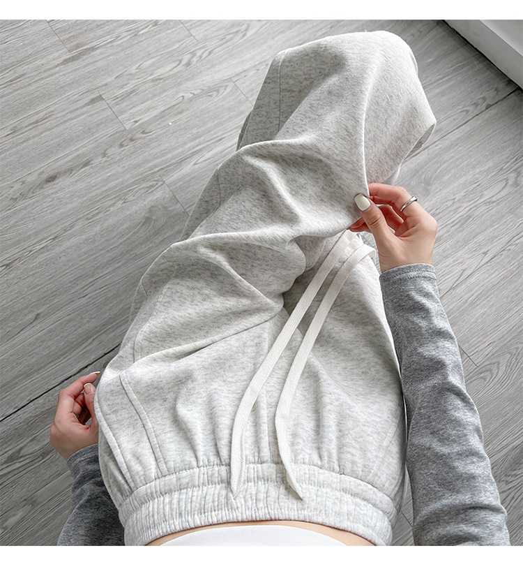 加绒香蕉裤女2025新款秋冬运动卫裤小个子高腰显瘦直筒窄版阔腿裤详情13