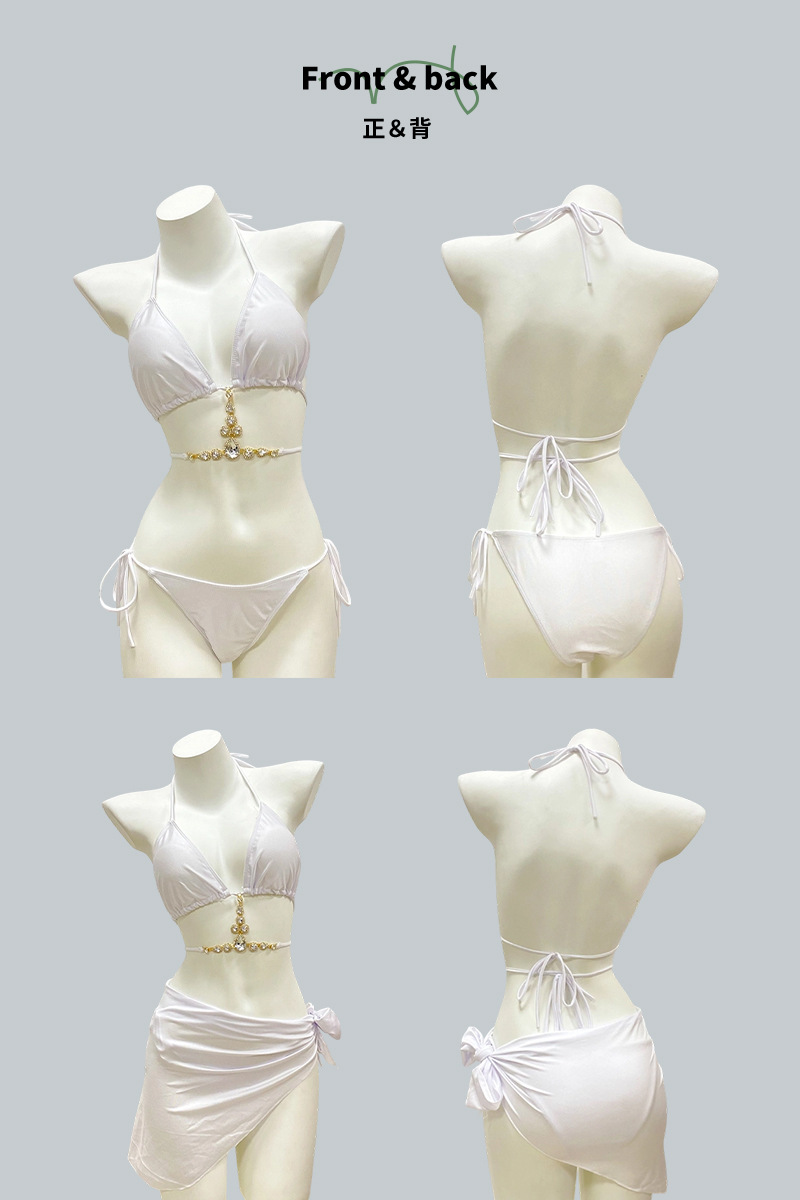 Baiya Swimwear Women 2025 New Style Lace-up waist-Showing Wrap Dress Three-piece Set Bikini Hot Spring Vacation Swimwear Wholesale -125107 pic 1