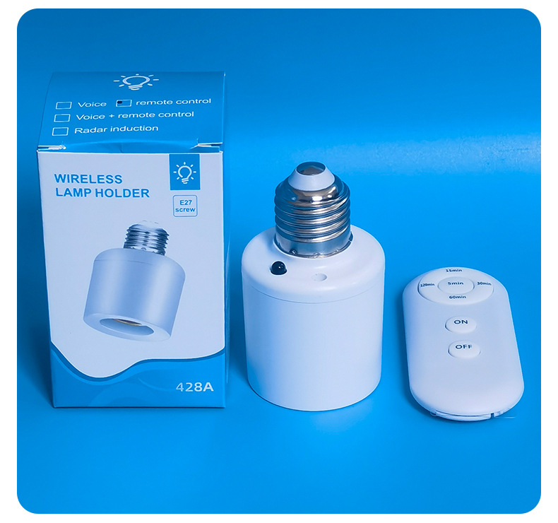 E27螺口遥控灯头懒人关灯摇控5档定时关灯无线遥控开关灯头跨境详情9