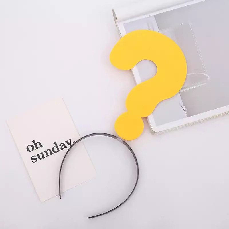Cute, creative, funny, anti-get lost arrow-shaped headband, eye-catching question mark, exclamation, horn headband, hairpin, concert headwear pic 7