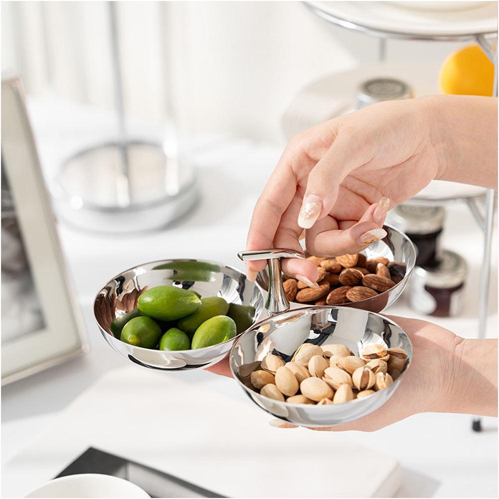Cross-border light luxury high-end stainless steel dried fruit tray, home creative living room coffee table, fruit plate, snack bowl, fruit plate pic 5