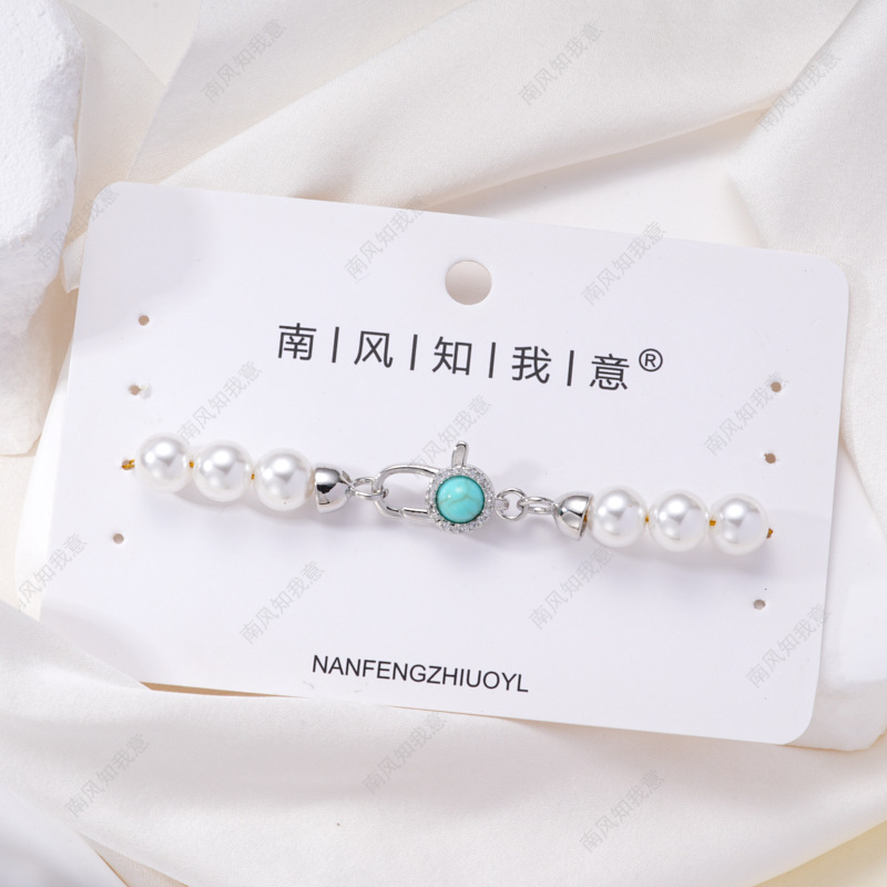 Pearl necklace clasp rose shell blade pin clasp connection end clasp sweater chain diy jewelry accessory pearl necklace clasp head full inlay zircon heavy industry lobster clasp spring clasp handmade end clasp sweater chain pic 30
