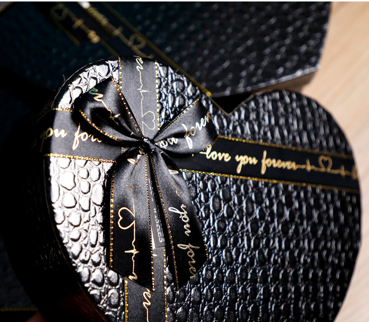 心形黑色套三礼品包装盒情人节巧克力伴手礼创意礼物盒生日口红盒详情7