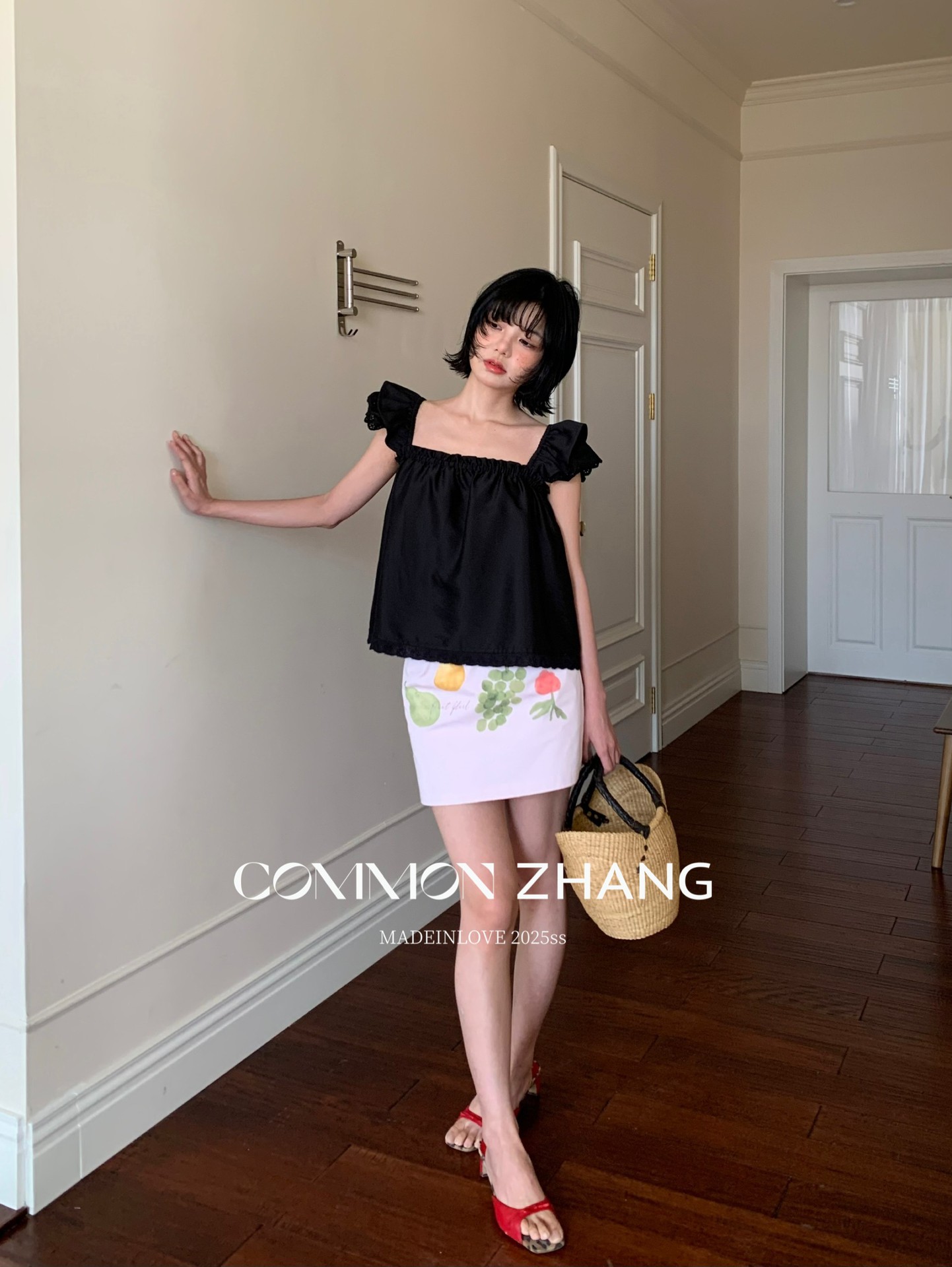 CZ ZHANG Summer Vacation Playful and youthful fruit-printed short skirt, low-waisted and versatile A-line skirt B22578 pic 27