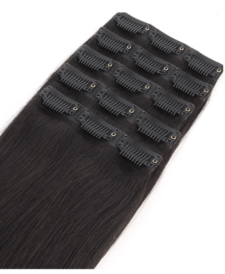 Wholesale of wigs for women, full real human hair, invisible natural hair growth, fluffy hair extension, long hair, one-piece wig pieces pic 15