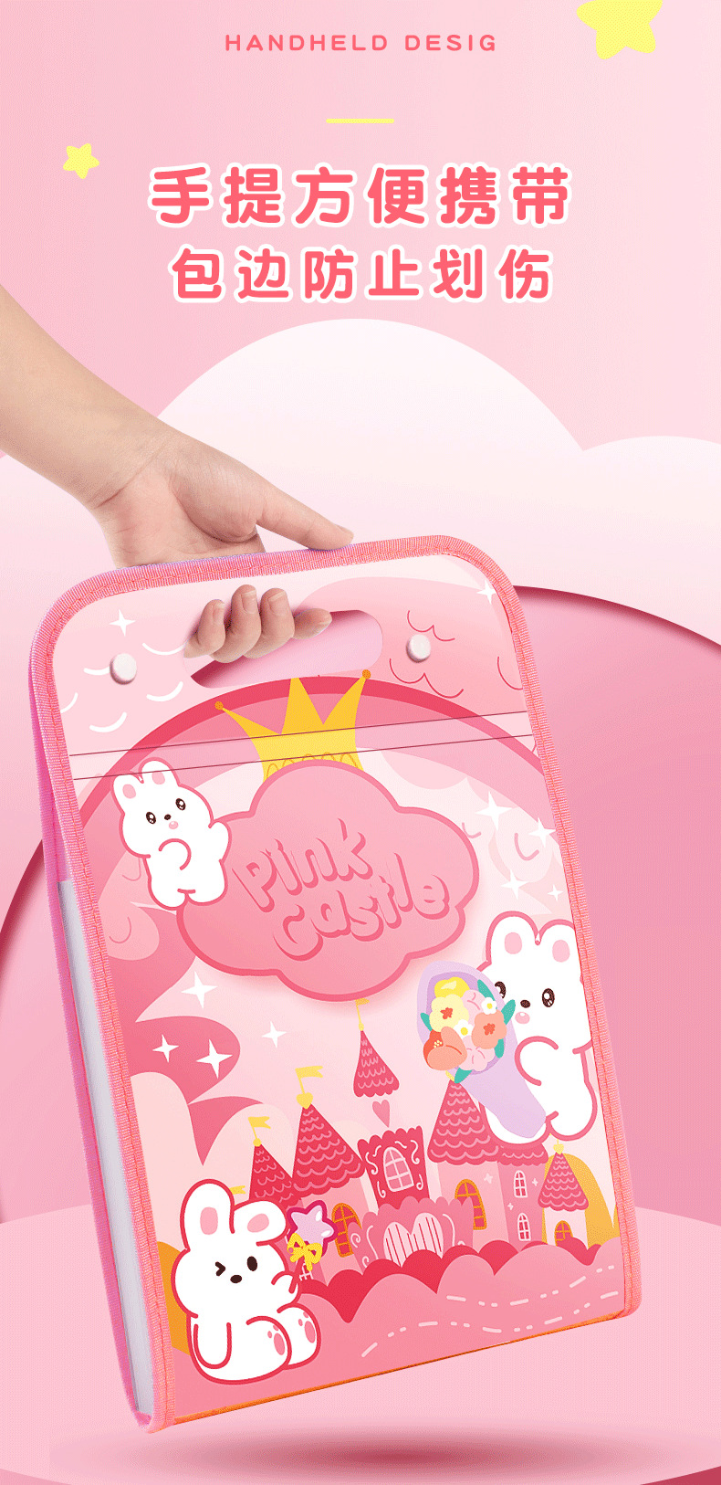 A4 folder vertical hand-held organ bag with 13 compartments, large capacity, student test paper storage bag, classified by test subject pic 7