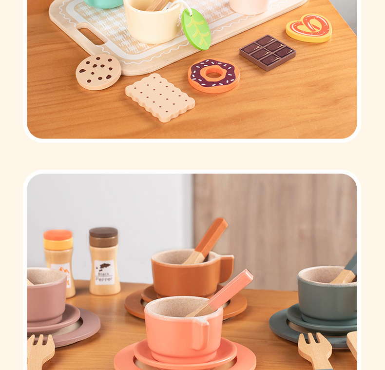 儿童过家家组合下午茶甜品点仿真茶壶餐具套装木制厨房爆款玩具详情14