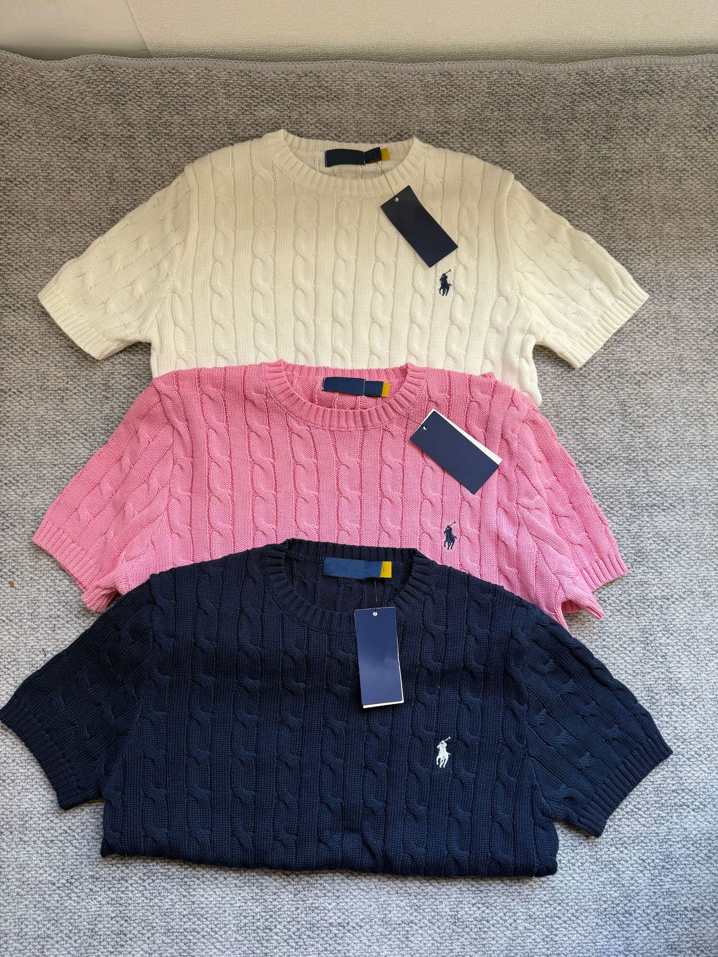 RL拉夫小马标女士经典纯棉短袖圆领麻花针织衫25年新款针织短袖详情5