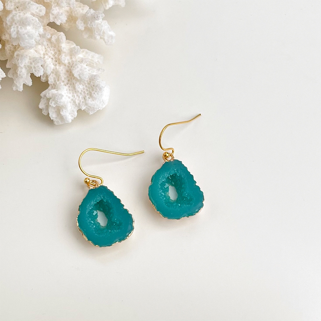 【 Sea Blue Series 】 Summer new original design, handcrafted, fresh and vacation-style blue earrings, factory earrings for women pic 3