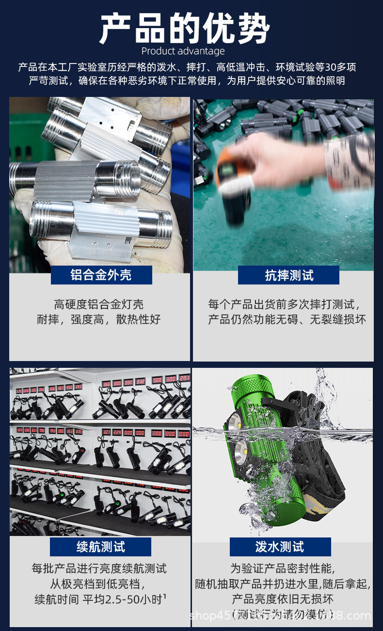 New cross-border outdoor high-intensity flashlight, aluminum alloy shock-resistant small flashlight, portable Type-c rechargeable flashlight pic 3