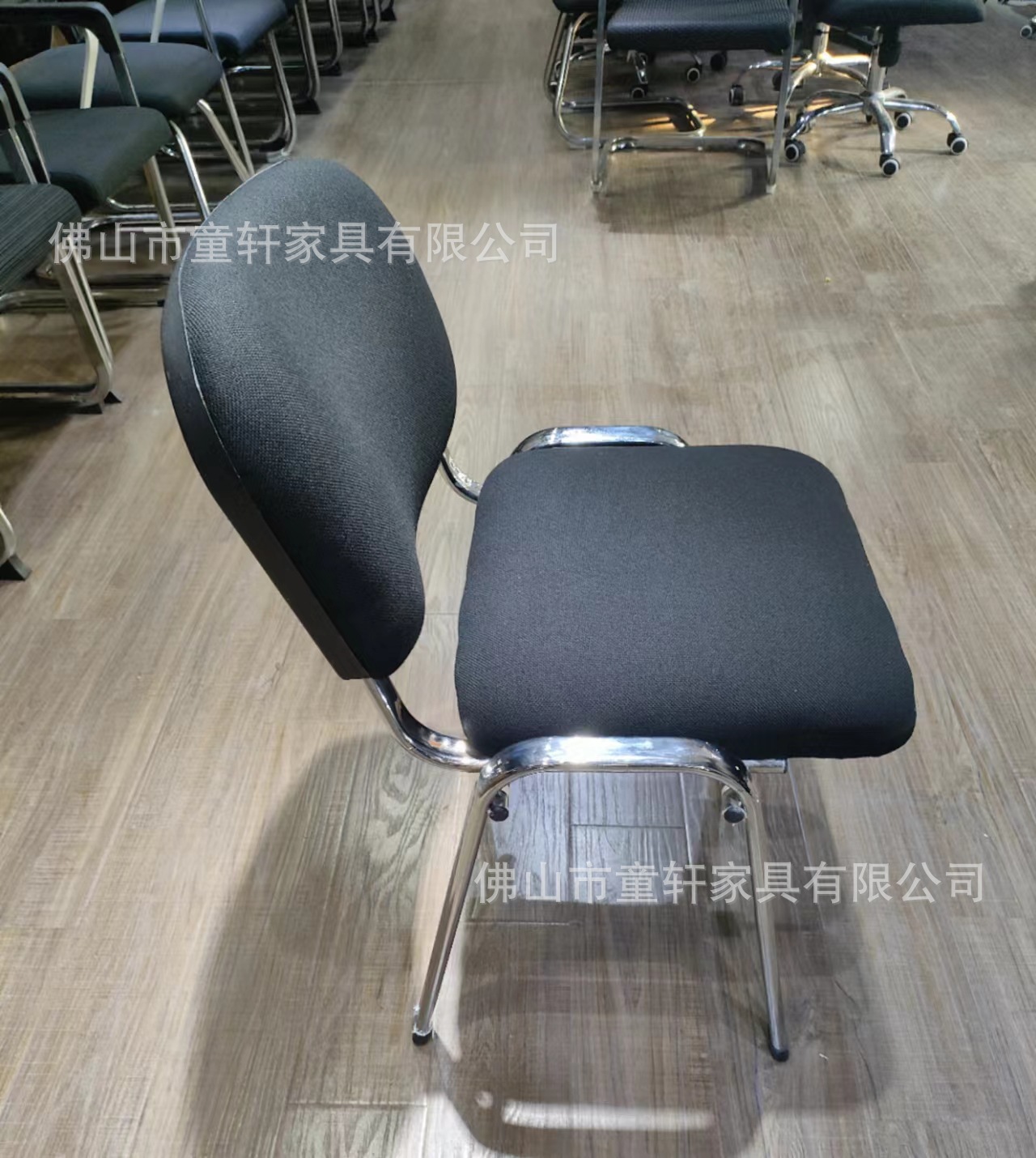 Foshan manufacturer wholesals foreign trade office chairs, fabric four-legged training chairs with writing boards and armless conference seats pic 31