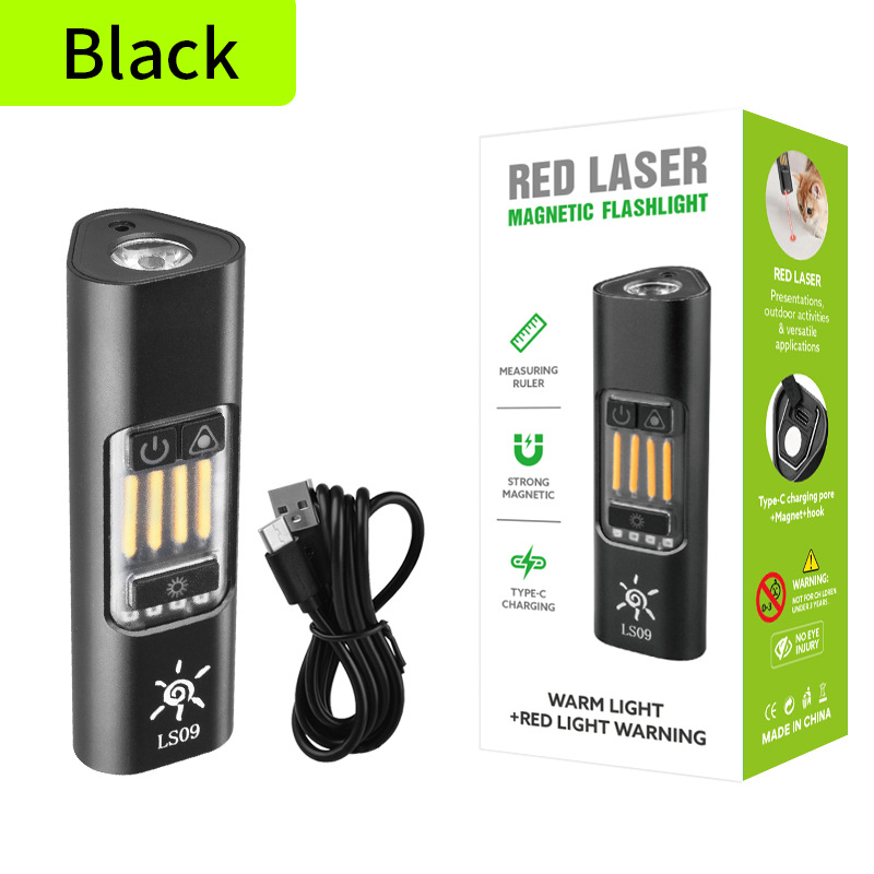 2026 New EDC Mini Multi-source Flashlight with Magnetic Laser Red Light Warning Tool Lamp TYPE-C Charge pic 11