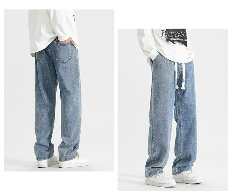 直筒牛仔裤男款春秋季潮牌百搭宽松美式高街阔腿裤休闲长裤子男士详情18