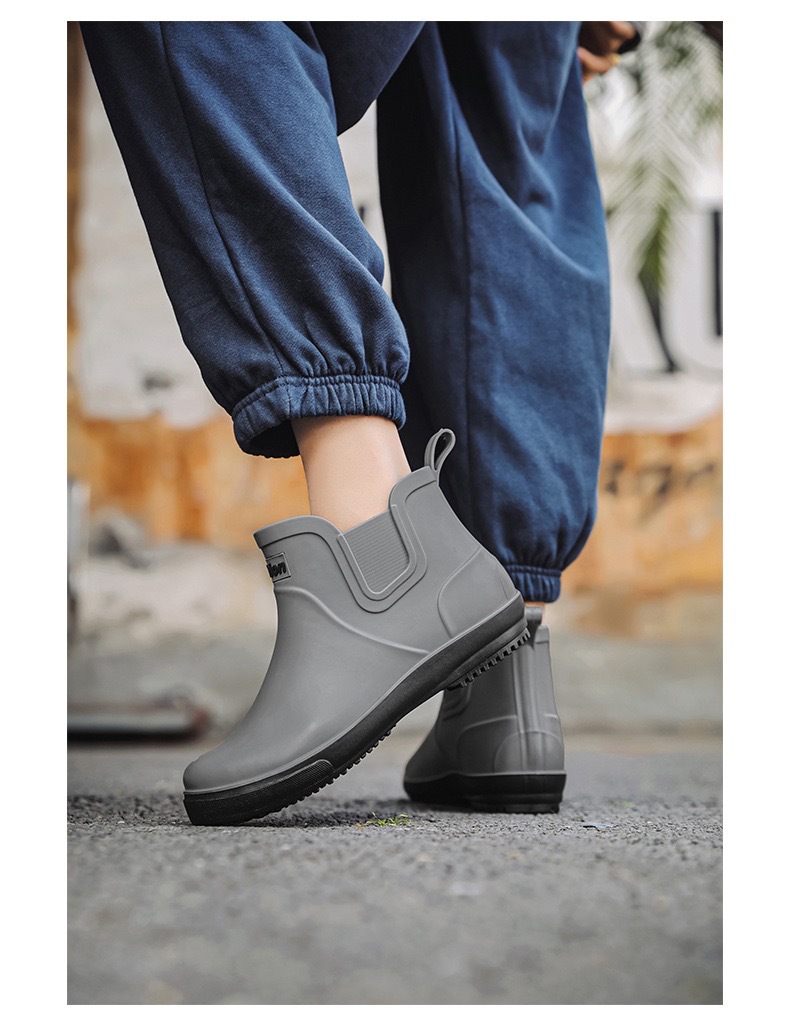 跨境雨鞋男士时尚雨靴防滑低筒新款切尔西成人户外钓鱼防水靴外贸详情8