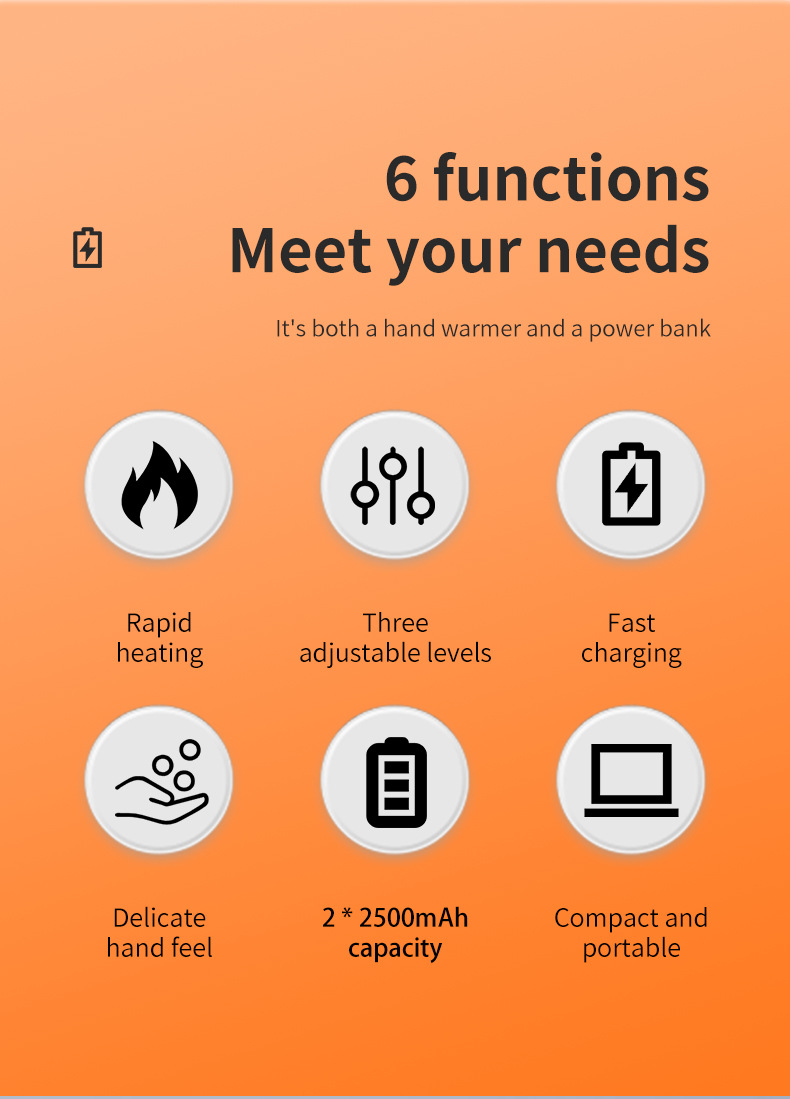 外贸工厂直供磁吸暖手宝二合一USB分体式暖脚宝恒温便携式充电款详情2