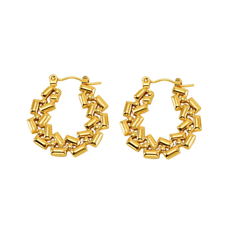 钛钢2023网红爆款小众设计感耳环女欧美复古风五角星耳圈耳饰批发详情21