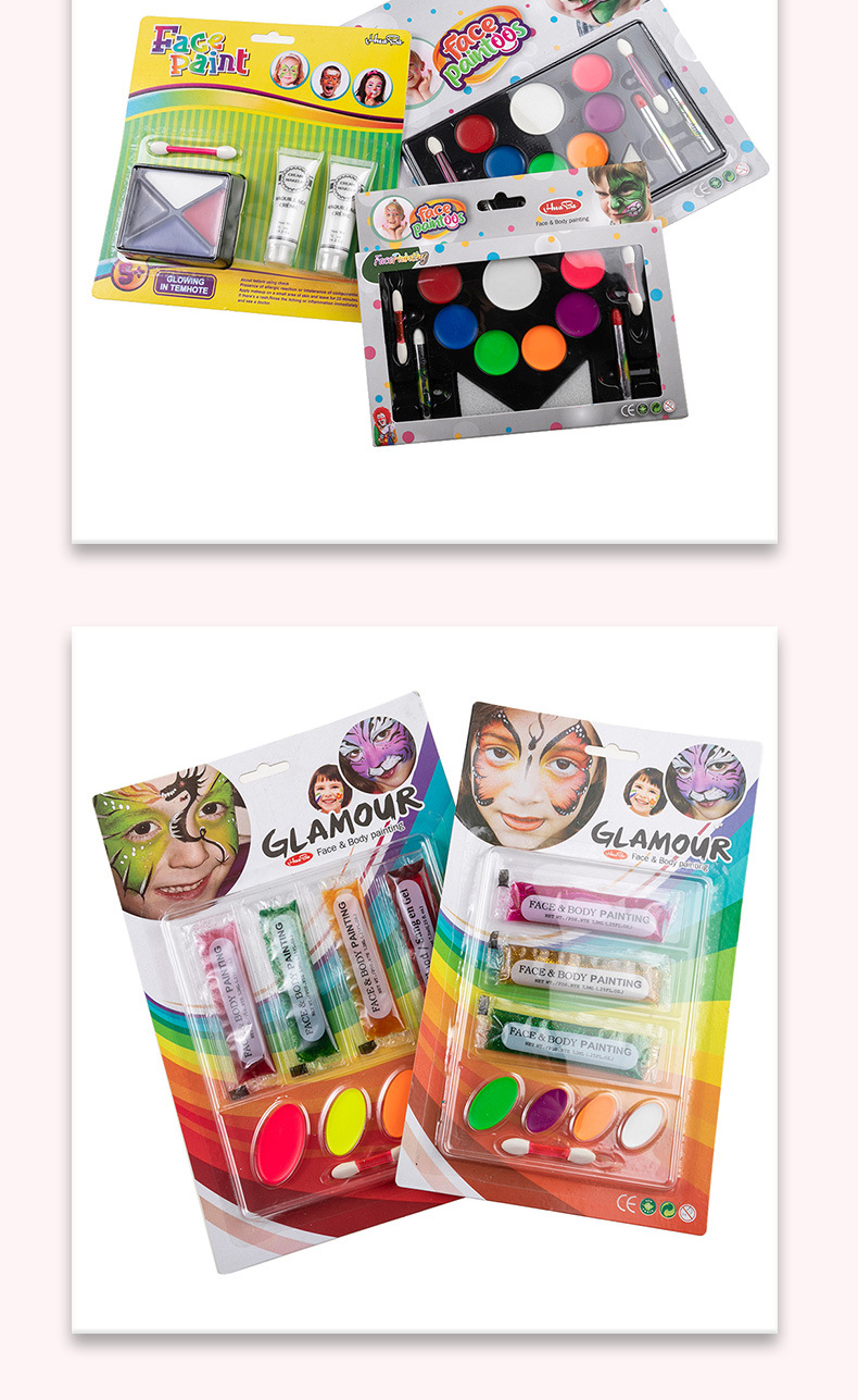 Cross-border waterproof quick-drying Halloween party stage opera makeup face color set human face painting paint pic 10