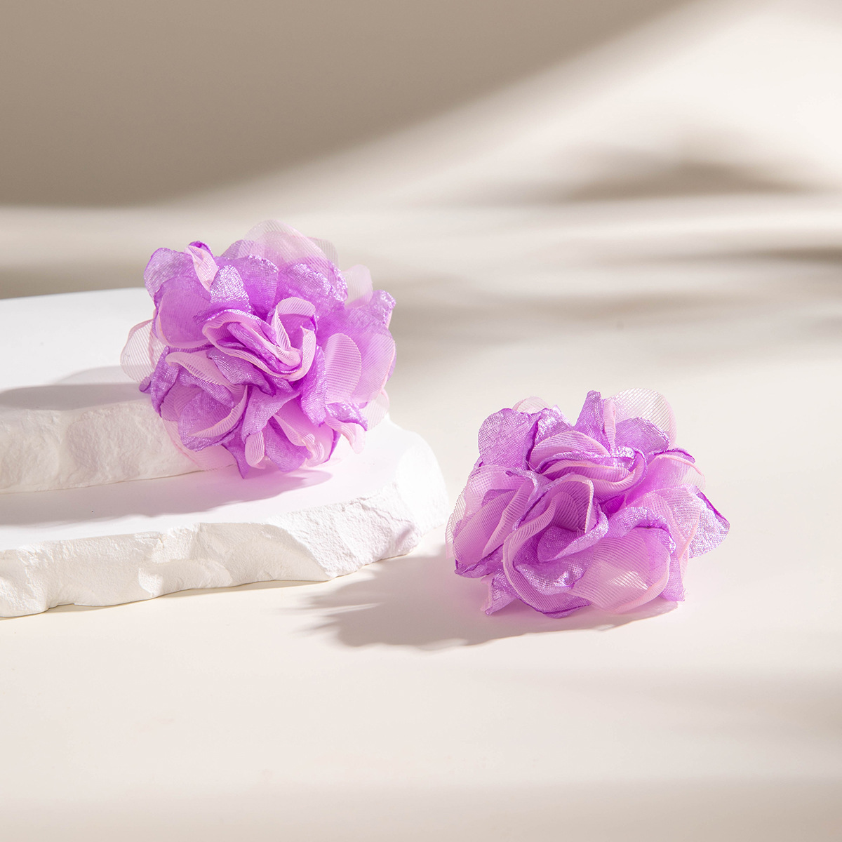 欧美跨境个性饰品紫色椭圆松石耳坠小众设计感玫瑰花朵耳环耳饰女详情25