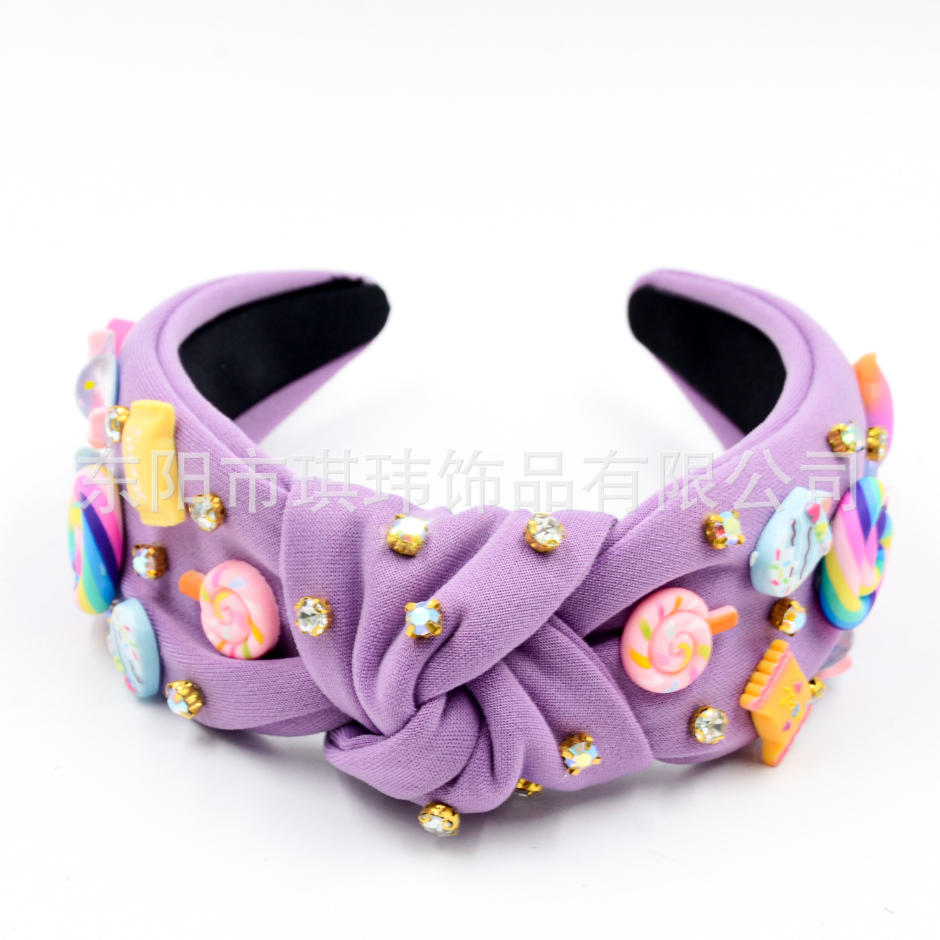 Qiwei Accessories Exclusive cross-border European and American back-to-school season diamond-encrusted hair bands, multi-color candy accessories, sweet and cute high skull top holiday date hair accessories pic 11
