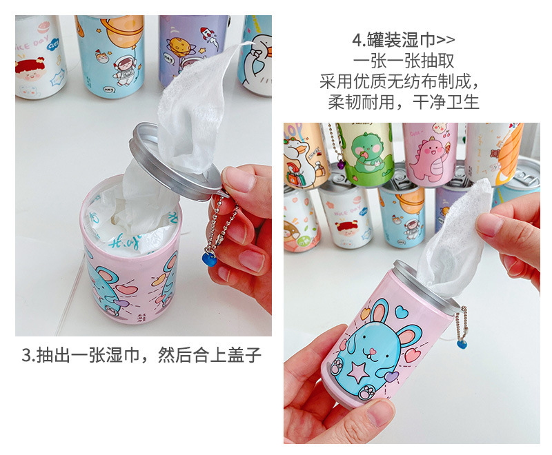 Beverage can wet wipes 30-pack travel portable mini disposable wet wipes bucket cleaning and hygiene wet wipes wholesale pic 10