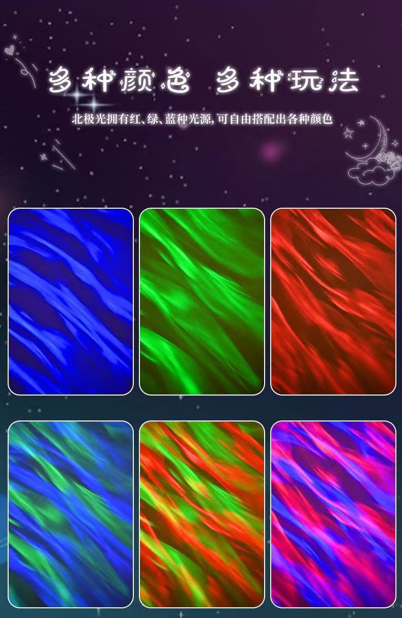 Aurora Borealis starry sky ceiling projection night light, atmosphere and mood, bedroom light, bedside room atmosphere, night light wholesale pic 7