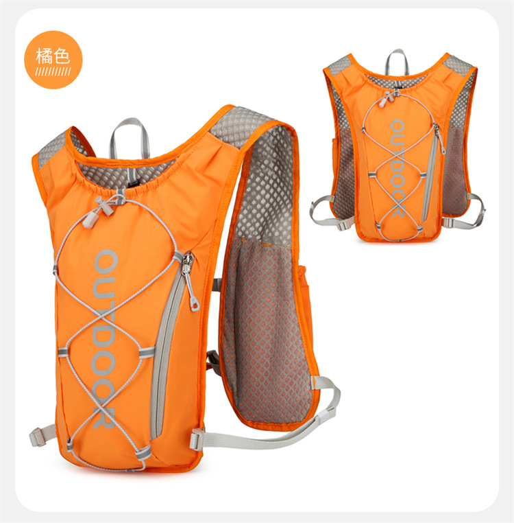 新款多功能尼龙跑步背包 安全反光运动背包水袋背包 骑行包详情30