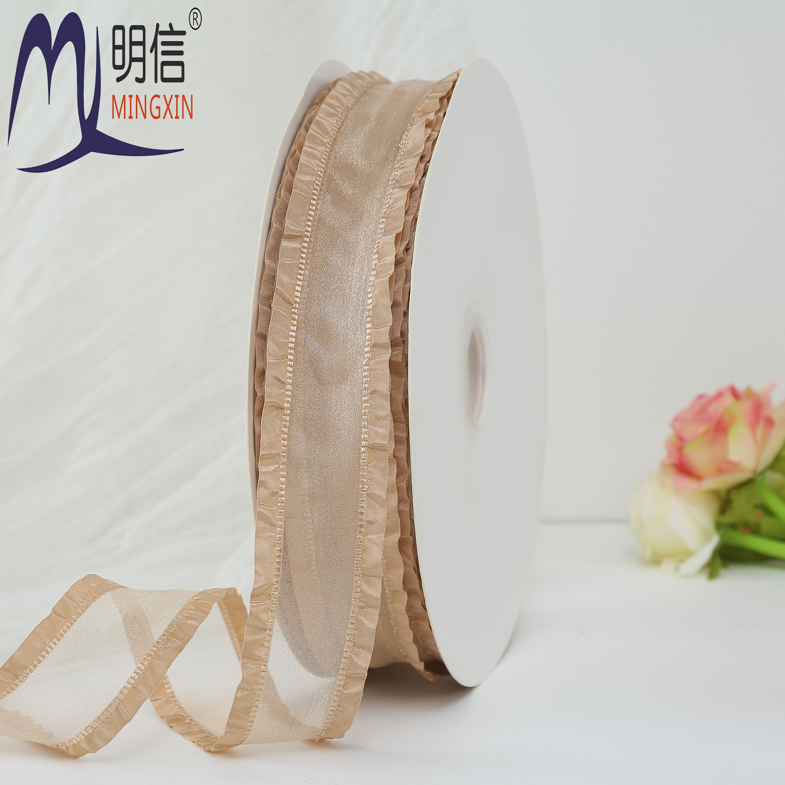 Wholesale of cross-border double skirt hem snow yarn with gift bow, packaging silk, wide edge ruffled yarn and ruffled edge clothing accessories pic 6