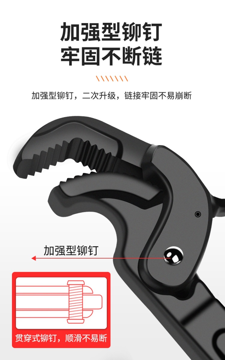 Universal wrench set, adjustable wrench, multi-purpose self-locking adjustable wrench, pipe wrench, bathroom wrench, large opening pic 7