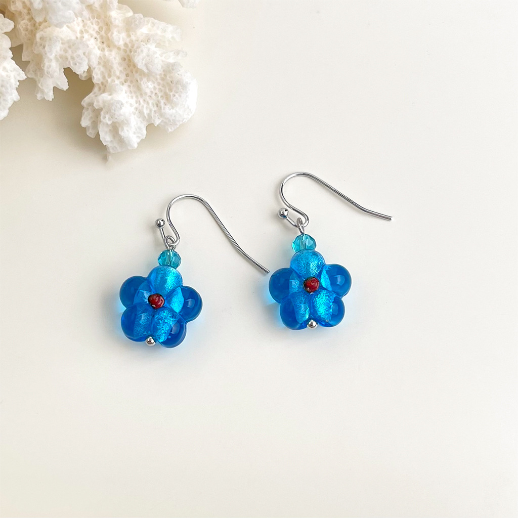 【 Sea Blue Series 】 Summer new original design, handcrafted, fresh and vacation-style blue earrings, factory earrings for women pic 9