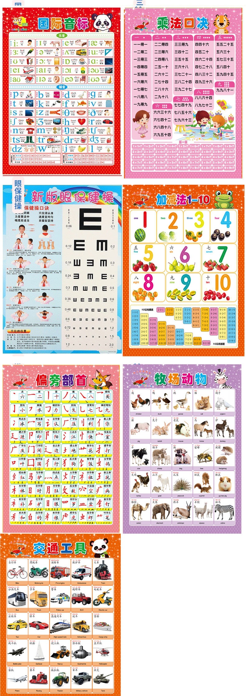 全套送身高贴宝宝无声幼儿童0-8岁早教拼音启蒙幼儿园识字100挂图详情4