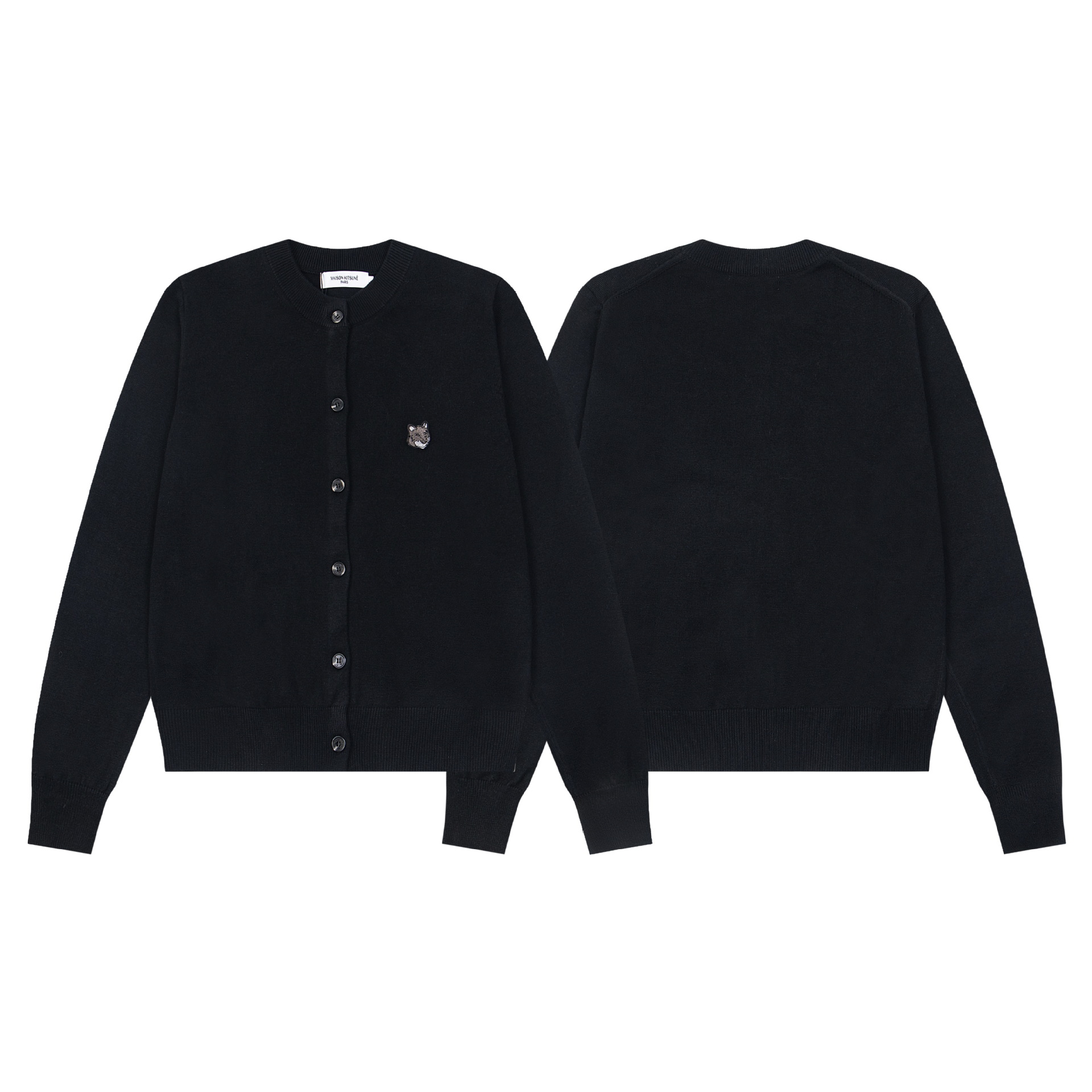 高版本restandrecreatio狐狸经典款胸前徽章刺绣条纹针织开衫毛衣详情9