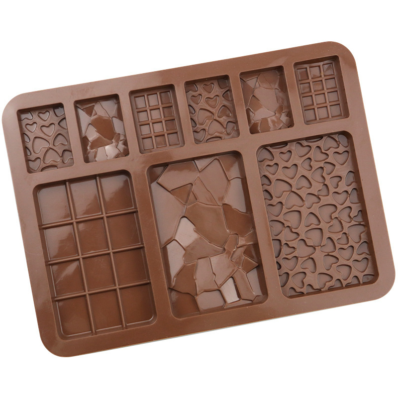Accesorios para bebés y niños molde de galletas nuevo molde de chocolate de silicona en stock 9 líneas diferentes de página completa de silicona de grado alimenticio para hornear molde pic 4