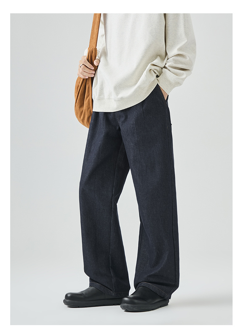 APO男装|跨境牛仔裤男款美式高街秋季潮牌痞帅宽松直筒休闲长裤子详情19