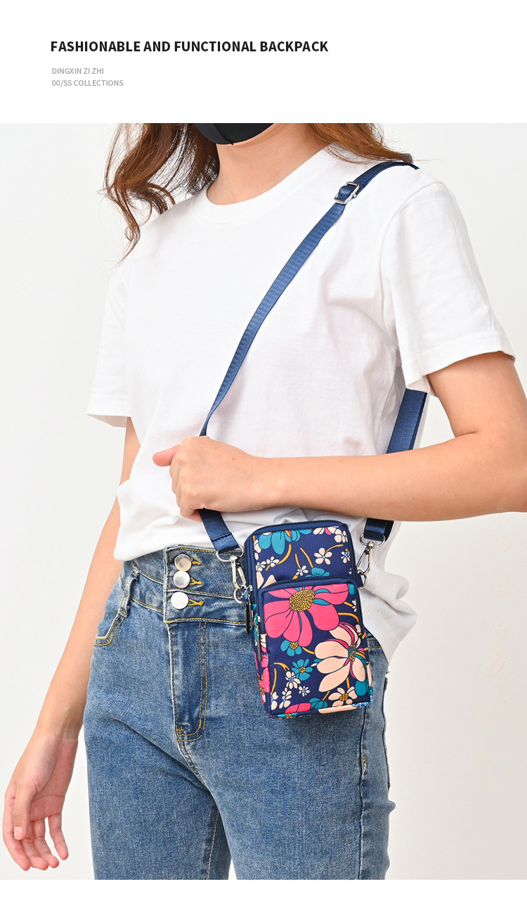 中年妈妈手机包手腕斜挎迷你小包包夏天百搭帆布包竖款零钱包便携详情18