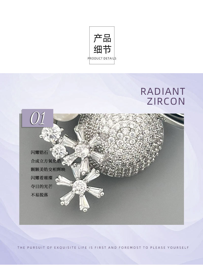 Christmas gift: A stylish and high-end three-dimensional zirconium-inlaid snowman brooch, a copper alloy zirconium-inlaid oil-drip pin, and other clothing accessories pic 9