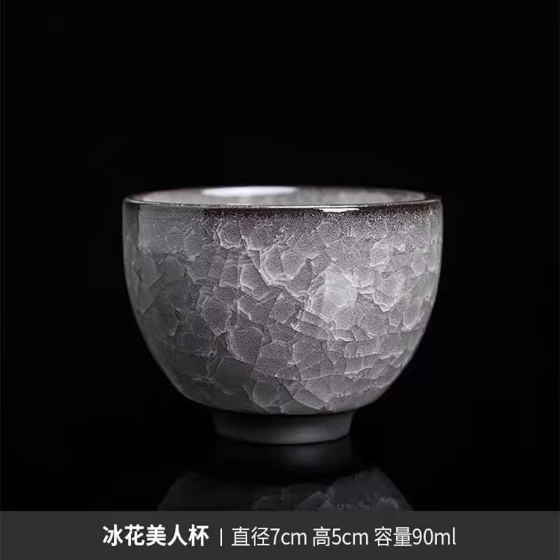 冰花主人杯单杯高档情侣一对功夫茶杯男士品茗杯子冰裂纹陶瓷茶盏详情8